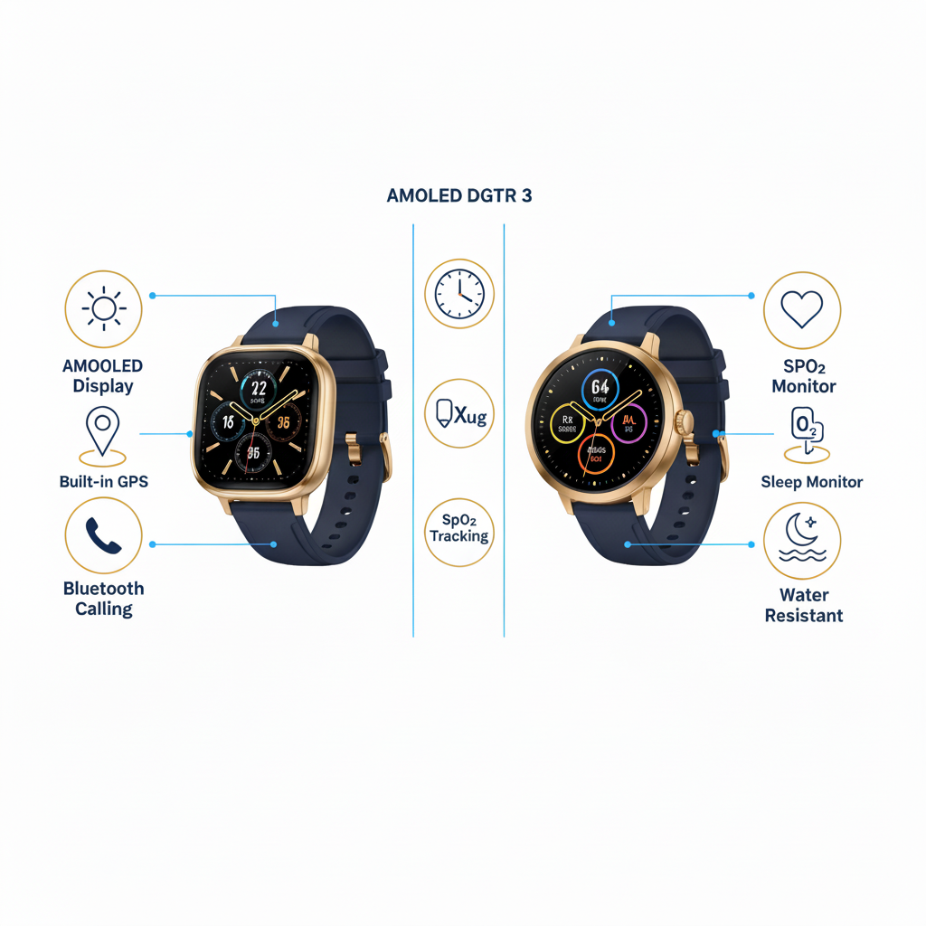 Amazfit GTS 3 + GTR 3 Features Infographic - Galaxy World